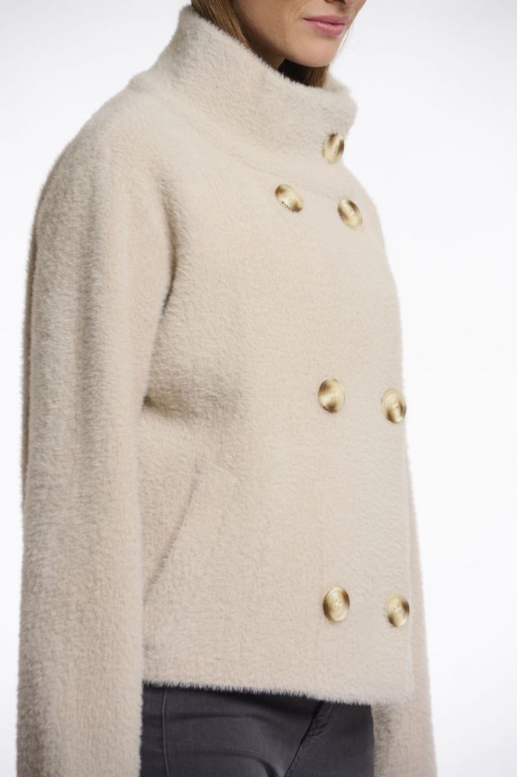 Short double breasted jacket - Stone