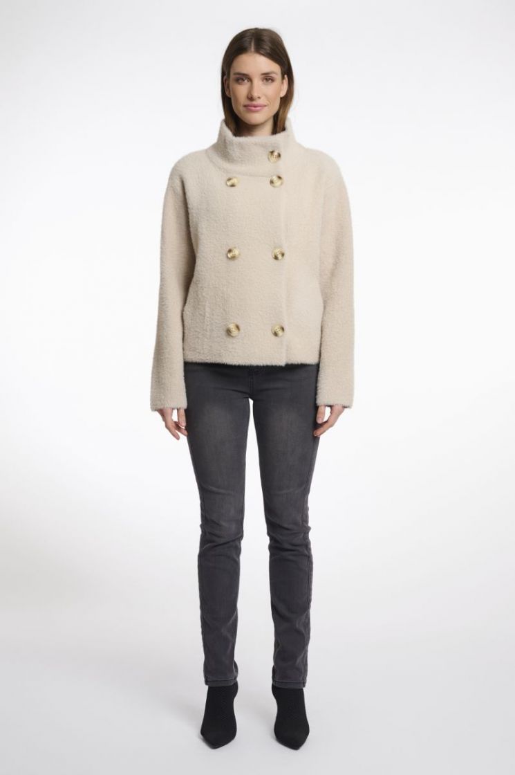 Short double breasted jacket - Stone