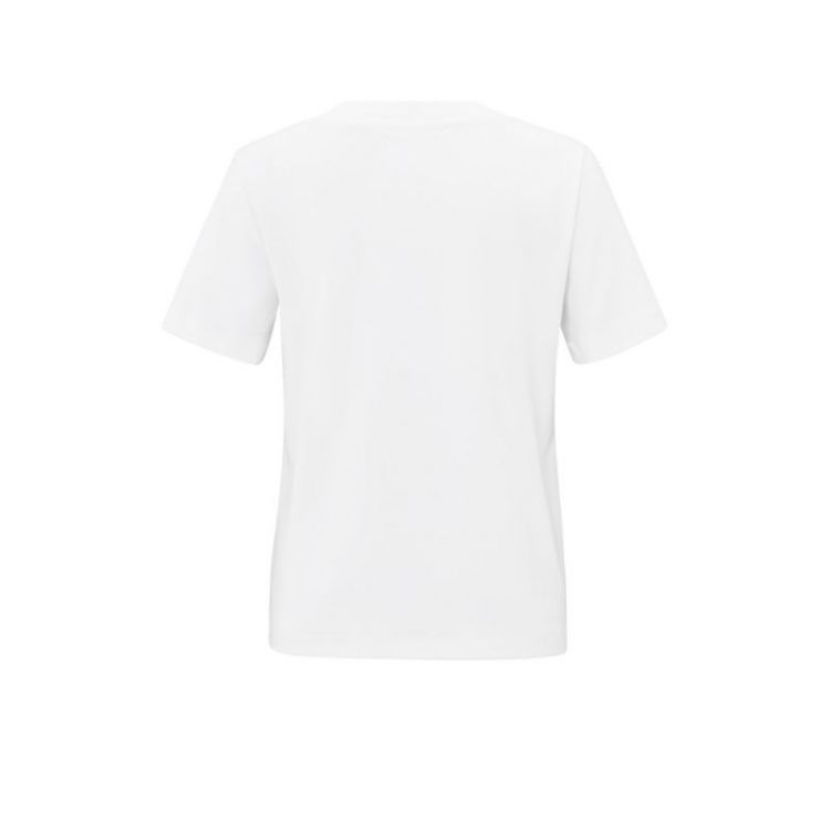 Basic T-shirt with V-neck and 00000 PURE WHIT