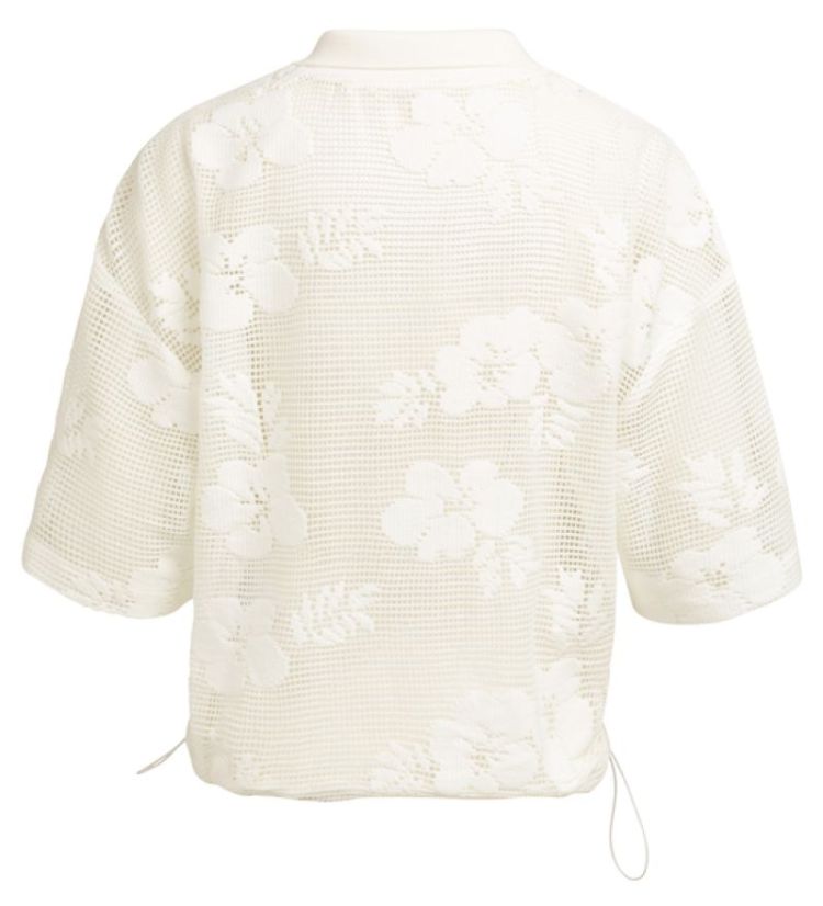 Crochet jacket with floral pat 99079 BEIGE