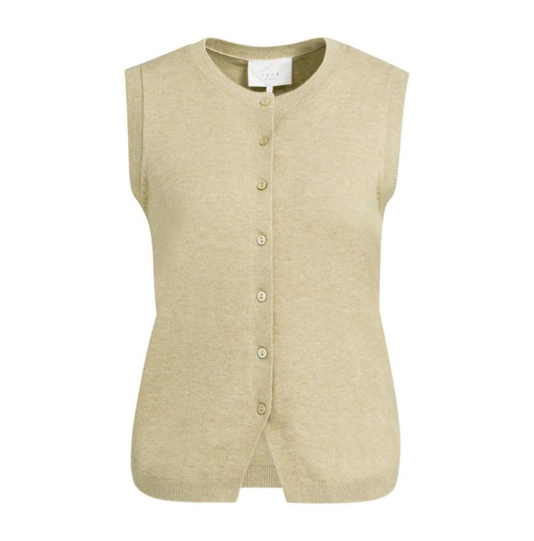 Knitted spencer with buttons 611102 OLIVE GR