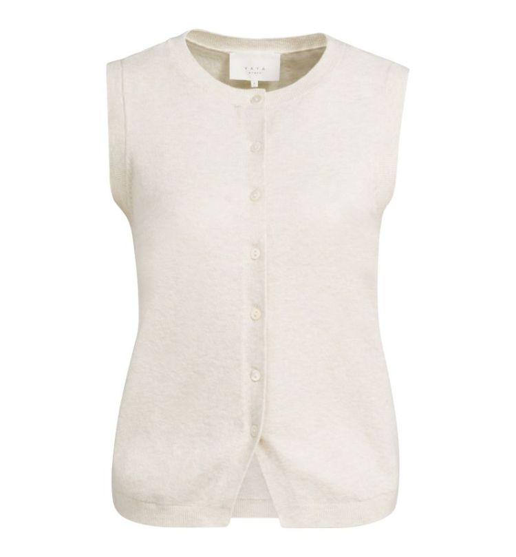 Knitted spencer with buttons 990802 OFF WHIT