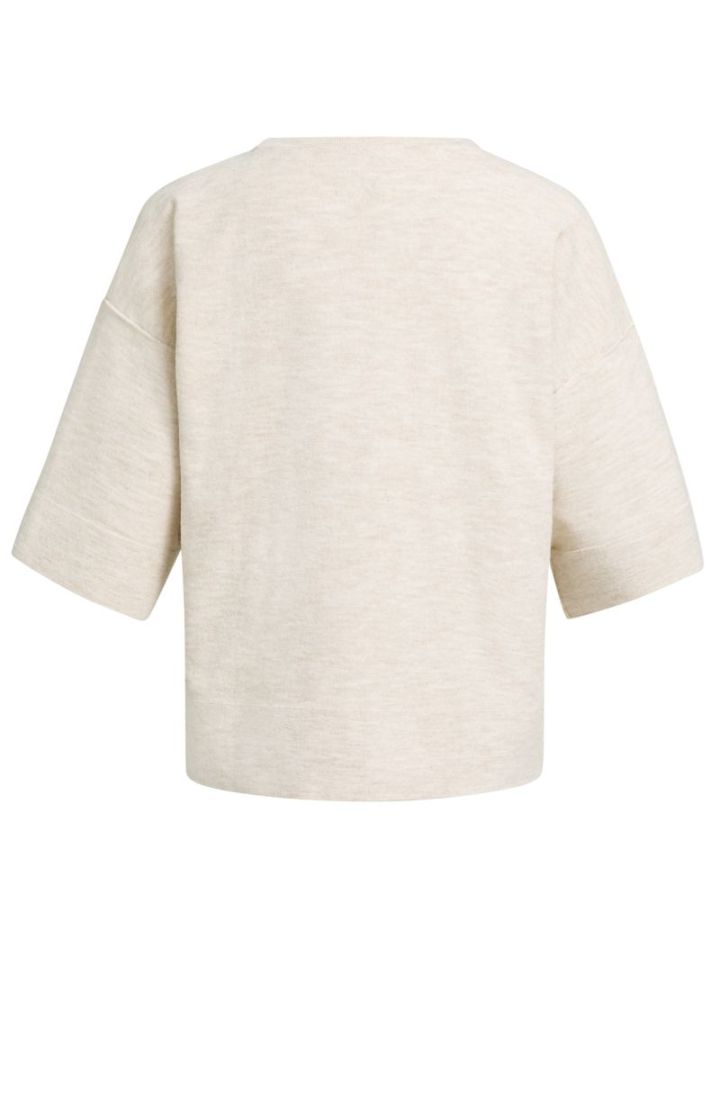 Oversized knitted t-shirt 214062 ALMOND P