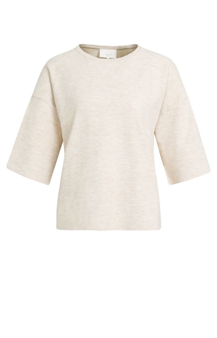 Oversized knitted t-shirt 214062 ALMOND P