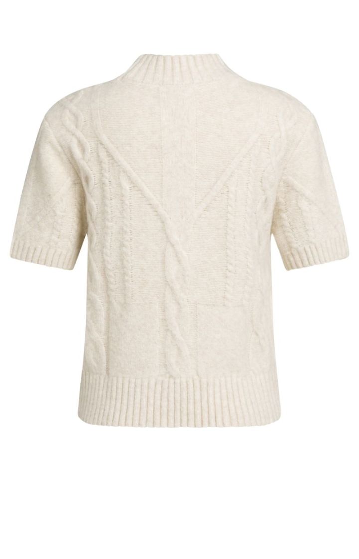 Cable sweater short sleeve 990802 OFF WHIT