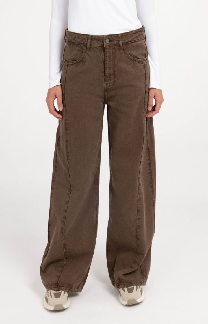 High waist wide leg denim - L3 91119 COCOA BRO