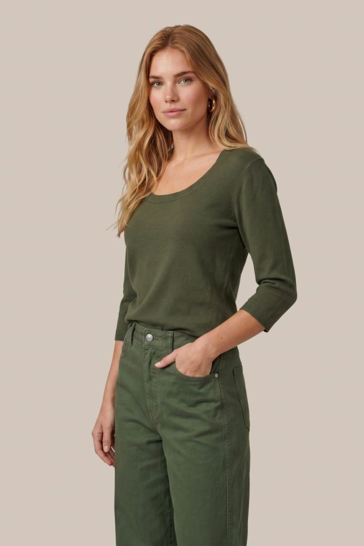 Ann knit pullover 780 Dark Olive