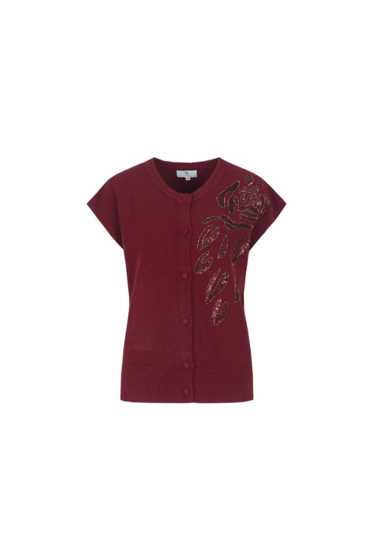 Vaski knit gilet 349 Mulberry