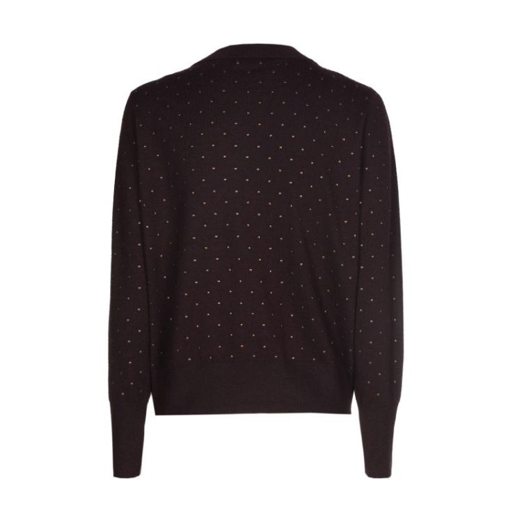 Fijngebreide pull met knoopslu 53 Eggplant