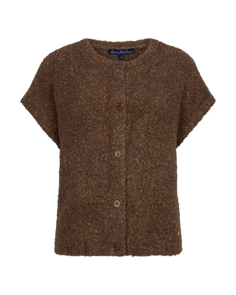 Sleeveless knit boucle - mud