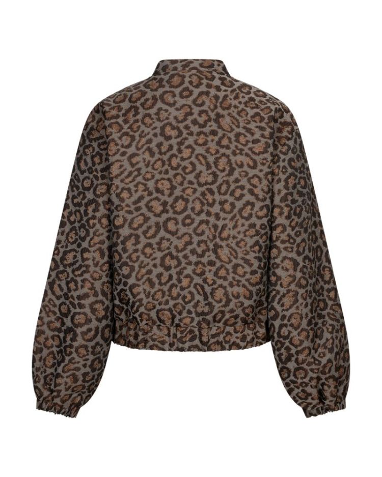 Bomber jacquard lurex - grey brown