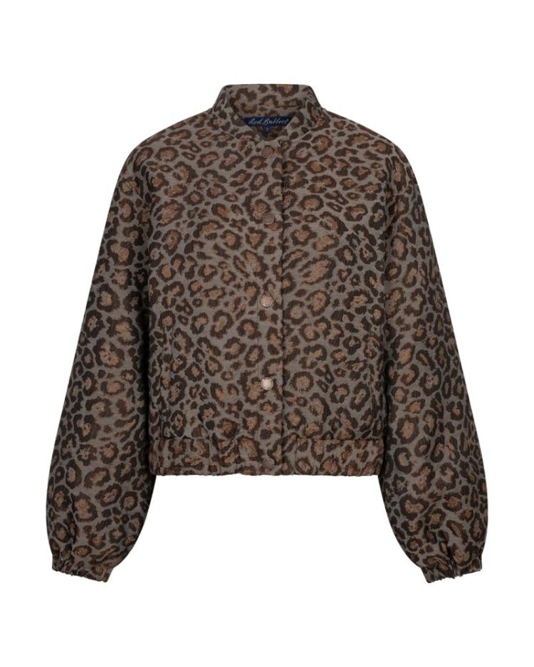 Bomber jacquard lurex - grey brown