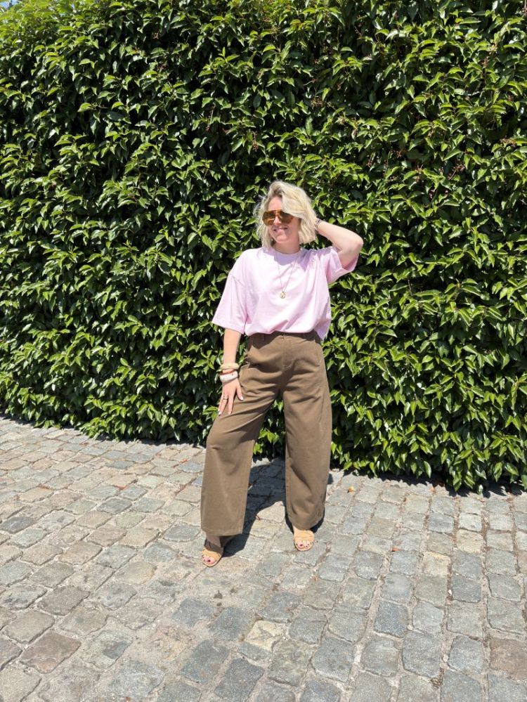 high waisted wide leg brown