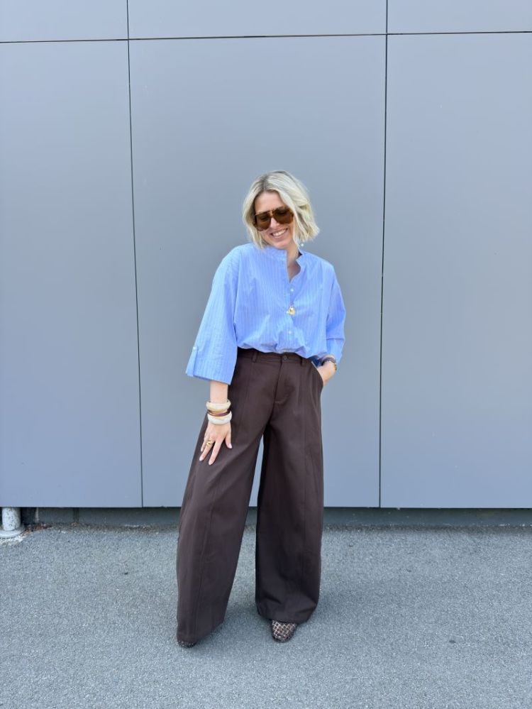 wide leg balloon pants marron