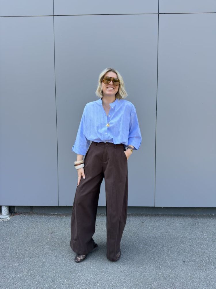 wide leg balloon pants marron