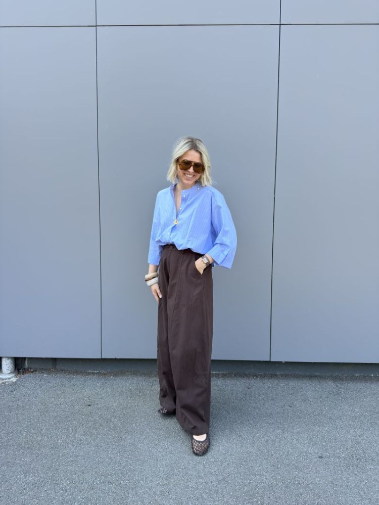 wide leg balloon pants marron