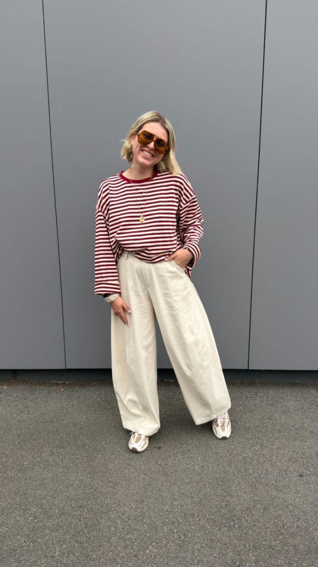 wide leg balloon pants beige