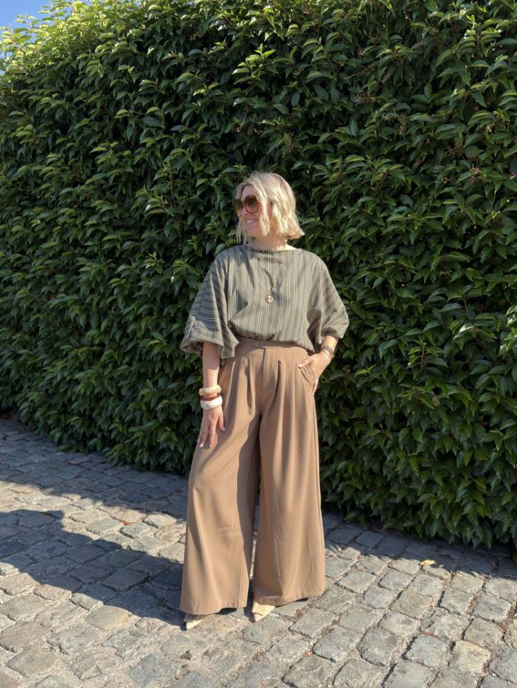 pantalon pinces camel